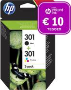 HP 301 - Inktcartridge kleur & zwart + Instant Ink tegoed, Verzenden, Nieuw