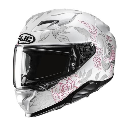 HJC F71 Eliz Grijs Wit Roze Integraalhelm, Motoren, Kleding | Motorhelmen, Integraalhelm, Heren, S, Nieuw met kaartje, HJC, Verzenden