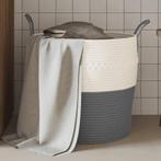 vidaXL Opbergmand Ø 43x38 cm katoen grijs en wit, Verzenden, Nieuw