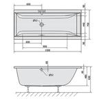 Ligbad Polysan Cleo Inbouw 150x75x48 cm Wit, Doe-het-zelf en Verbouw, Sanitair, Ophalen of Verzenden, Nieuw
