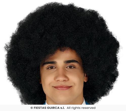 Afro Pruik Zwart Mega, Hobby en Vrije tijd, Feestartikelen, Nieuw, Ophalen of Verzenden