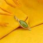 9 Krt. Hanger met jade (kettinghanger, diamant hanger), Ophalen of Verzenden, Goud, Met edelsteen