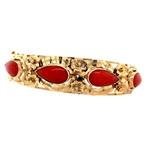 Vintage gouden bangle met bloedkoraal 14 krt, Sieraden, Tassen en Uiterlijk, Armbanden, Ophalen of Verzenden, Nieuw