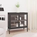 vidaXL Dressoir 70x35x70 cm staal en glas antracietkleurig, Verzenden, Nieuw, 50 tot 100 cm, Metaal