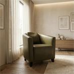 Leren fauteuil Press - Granada Moss (olijf/groen) - Poten, Nieuw, Ophalen of Verzenden, Eigentijds, Klassiek, Retro, Romantisch, Vintage