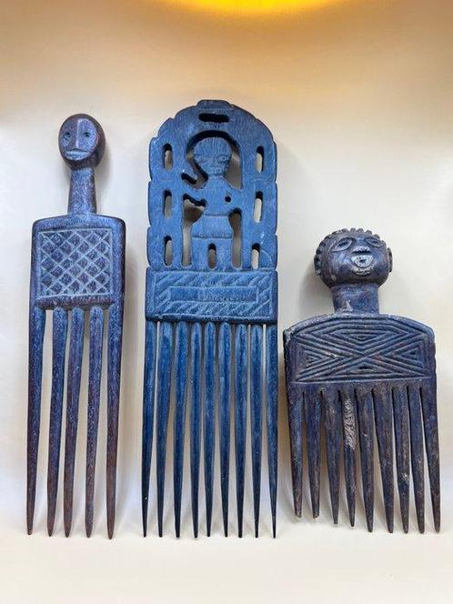 Kam (3) - Hout - Afrikaanse insecten, Antiek en Kunst, Kunst | Niet-Westerse kunst
