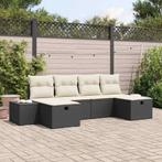 vidaXL Tuin Sofa Set met kussen 6 pcs Zwart 55 x 62 x 69 cm, Tuin en Terras, Verzenden, Nieuw, Rotan