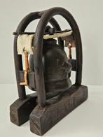 Olifantenbel van Hill Tribe - Rek - Brons - Hout - Bamboe, Antiek en Kunst, Curiosa en Brocante