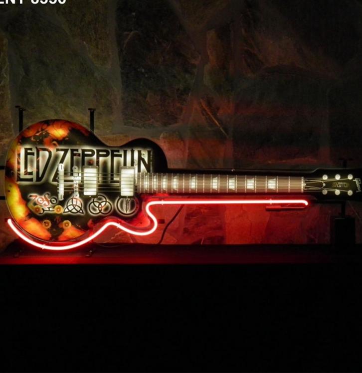 Led Zeppelin - Gibson Gitaar Neon Verlichting 119 x 45 cm, Cd's en Dvd's, Vinyl | Overige Vinyl, Ophalen