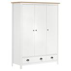 vidaXL Kledingkast Hill 3 deuren 127x50x170 cm massief, Huis en Inrichting, Kasten | Kledingkasten, Verzenden, Nieuw