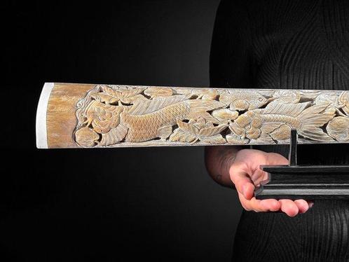 GEEN RESERVEPRIJS - Fijn gebeeldhouwde grote gepatineerde, Antiek en Kunst, Kunst | Designobjecten