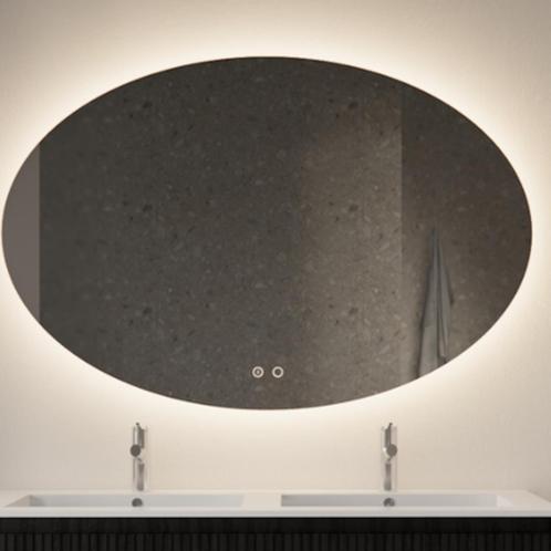 Gliss Badkamerspiegel Oval | met LED Verlichting Met, Doe-het-zelf en Verbouw, Sanitair, Bad, Nieuw, Ophalen of Verzenden