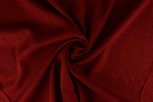 10 meter linnen viscose stof - Bordeaux rood, Hobby en Vrije tijd, Stoffen en Lappen, 120 cm of meer, 200 cm of meer, Rood, Nieuw