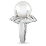 Ring Platina, Platina 1.12ct Diamant en Parel Ring - 1.12ct., Sieraden, Tassen en Uiterlijk, Ringen, Nieuw