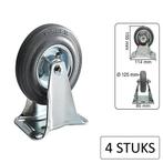 Benson Set bokwielen - 125 mm - 100 kg draagvermogen - 4..., Doe-het-zelf en Verbouw, Zwenkwielen, Ophalen of Verzenden, Nieuw