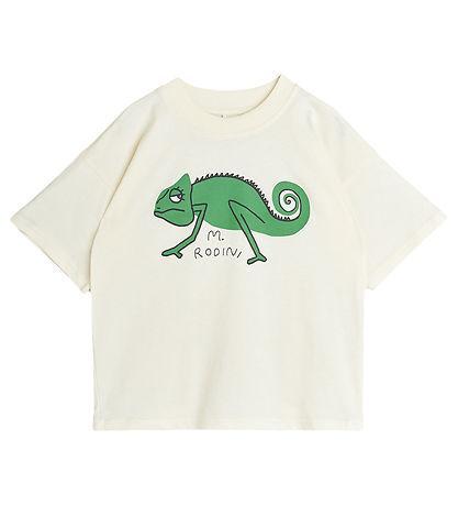 Lizard tshirt off white met hagedisprint  Mini Rodini Maat, Kinderen en Baby's, Kinderkleding | Maat 140, Jongen, Nieuw, Shirt of Longsleeve