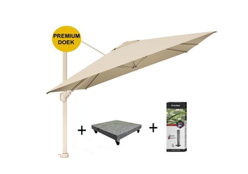 Challenger T1 premium parasol 400x300 cm sandstone, Tuin en Terras, Parasols, Nieuw, Ophalen of Verzenden