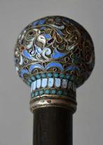 Walking cane with enamelled silver pommel Staf - Emaille,