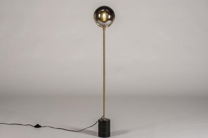 Rietveld Vloerlampen - Zwart, Goud - Glas, Metaal, Marmer, Huis en Inrichting, Lampen | Vloerlampen, Verzenden