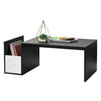 Salontafel Bollnas met opbergvak 90x45x35 cm zwart en wit, Verzenden, Nieuw
