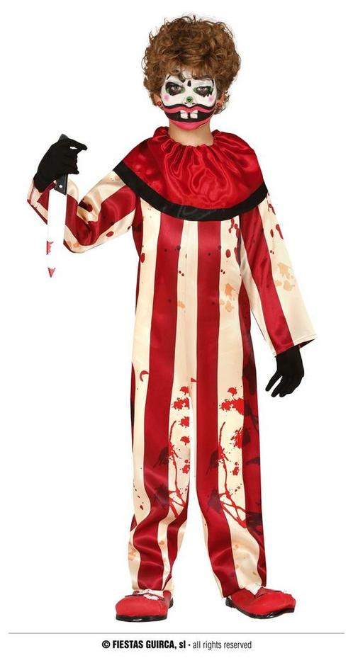 Killer Clown Jumpsuit kind Gestreept, Kleding | Dames, Carnavalskleding en Feestkleding, Nieuw, Ophalen of Verzenden