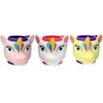 IJsbeker Unicorn (Rozepaars, Lichtroze & Geel) 3st**, Verzenden, Nieuw