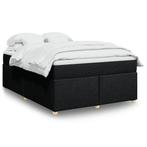 vidaXL Boxspring met matras stof zwart 160x200 cm, Verzenden, Zwart, 200 cm, Stof