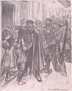 Spotprent Duitse militairen sturen arbeiders naar Duitsla..., Verzamelen, Militaria | Tweede Wereldoorlog, Verzenden