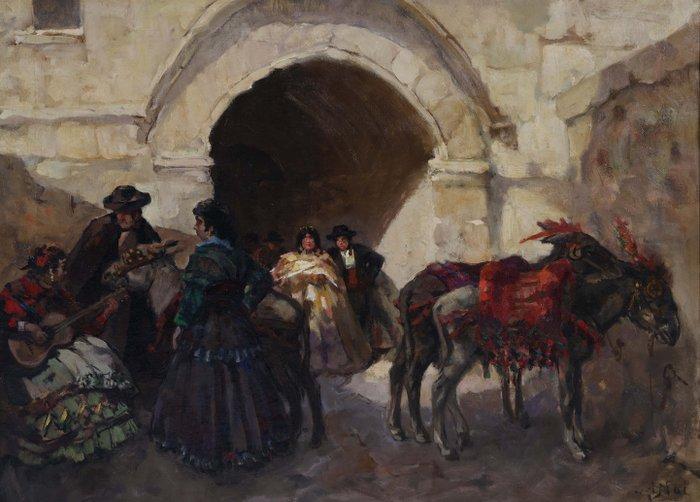 Willem Hendrik van der Nat (1864–1929) - Spaans dorpsfeest, Antiek en Kunst, Kunst | Schilderijen | Klassiek