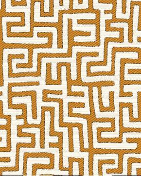 Jacquard Doolhof Oker, Hobby en Vrije tijd, Stoffen en Lappen, Geel, Nieuw