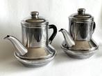 Twee elegante verzilverde theepotjes - Theepot - Verzilverd