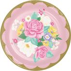 Gekleurde Borden Bloemen 23cm 8st, Verzenden, Nieuw