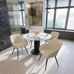 Eetkamerstoel Marilyn, koordlook, gestoffeerd - crème/zwart,, Verzenden, Nieuw