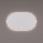 HIPP Design spiegel Ovaal-Recht Mat Zwart met Indirecte LED, Huis en Inrichting, Woonaccessoires | Spiegels, Ophalen of Verzenden