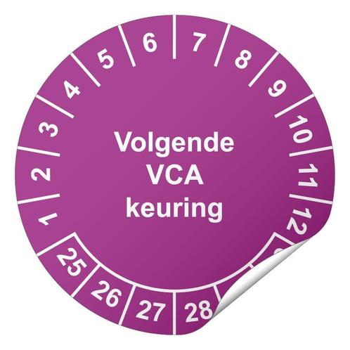 Keuringssticker Volgende VCA keuring, Hobby en Vrije tijd, Stickers en Plaatjes, Verzenden