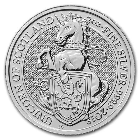 Queens Beast Unicorn 2 oz 2018, Postzegels en Munten, Munten | Europa | Niet-Euromunten, Losse munt, Zilver, Verzenden