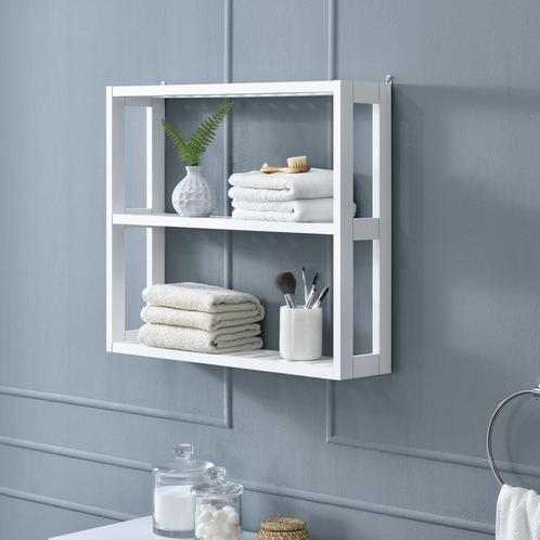 Badkamerrek wandmontage MDF 54x15x60 cm wit, Huis en Inrichting, Badkamer | Badkamermeubels, Nieuw, Verzenden