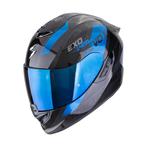 Scorpion EXO-1400 Evo II Carbon Air Platted Zwart Blauw, Nieuw met kaartje, Overige merken, Heren, Verzenden