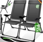 Tuinstoelen verstelbaar - Ligstoel - Set van 2 - Antraciet -, Verzenden, Nieuw