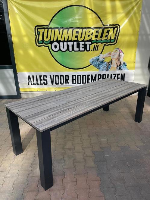 Teakhout tuintafel antraciet onderstel, Tuin en Terras, Tuintafels, Nieuw, Teakhout, Rechthoekig, Ophalen