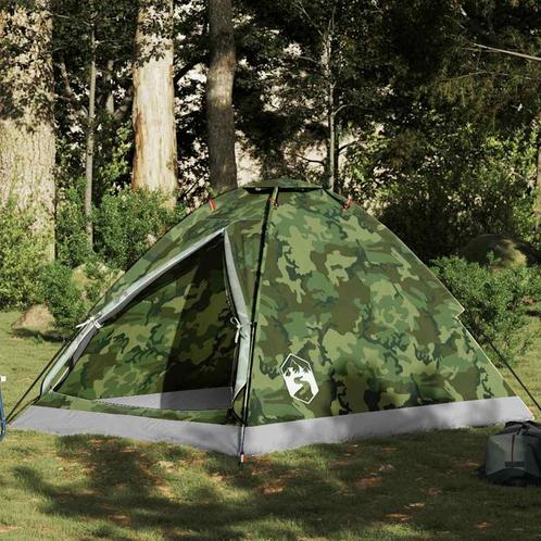 vidaXL Koepeltent 2-persoons waterdicht camouflage, Caravans en Kamperen, Tenten, Nieuw, tot en met 2, Verzenden