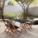 Tuinset Altamura 5-delig tuintafel met 4 tuinstoelen houtkle, Verzenden, Nieuw