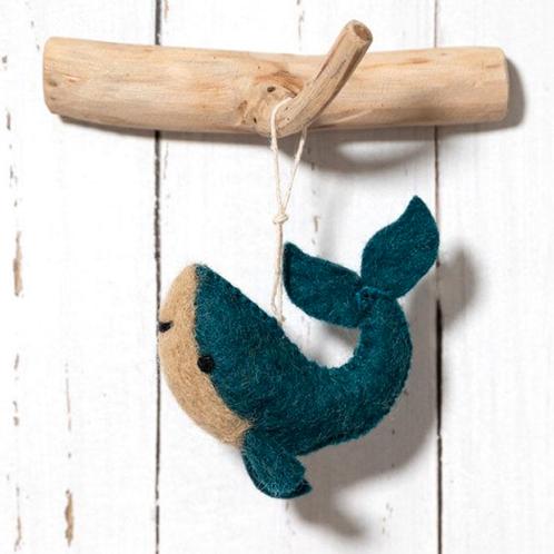 Hanger Wolvilt - Sealife - Walvis Beige/Blauw- Handmade&Fair, Kinderen en Baby's, Kinderkamer | Inrichting en Decoratie, Nieuw