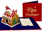 Kerstkaart met pop-up huisje, kerstman en rendieren | Keu..., Verzenden, Nieuw