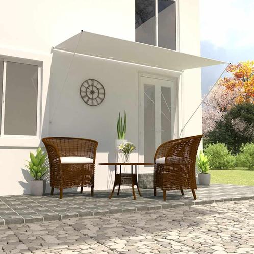 vidaXL Luifel uittrekbaar 350x150 cm crème, Tuin en Terras, Zonneschermen, Nieuw, Verzenden