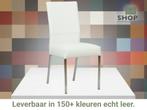 Leren eetkamerstoel Real - Hermes Bianco (gebroken wit) -, Huis en Inrichting, Stoelen, Wit, Nieuw, Ophalen of Verzenden, Eén