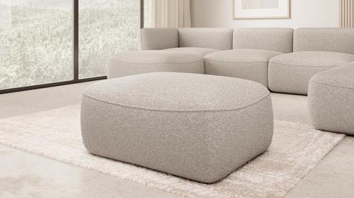 Poef beige teddystof 90x70x44 cm | Modern, Huis en Inrichting, Banken | Voetenbanken en Poefen, Nieuw, Verzenden