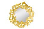 Decoratieve wandspiegel GINKGO LEAFS L 70cm goud rond, Huis en Inrichting, Woonaccessoires | Spiegels, Nieuw, Ophalen of Verzenden