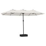 Zandwit Dubbele Parasol - Groot! | Retourdeal | 40% korting, Tuin en Terras, Ophalen of Verzenden, Nieuw, Meer dan 4 meter, Stokparasol