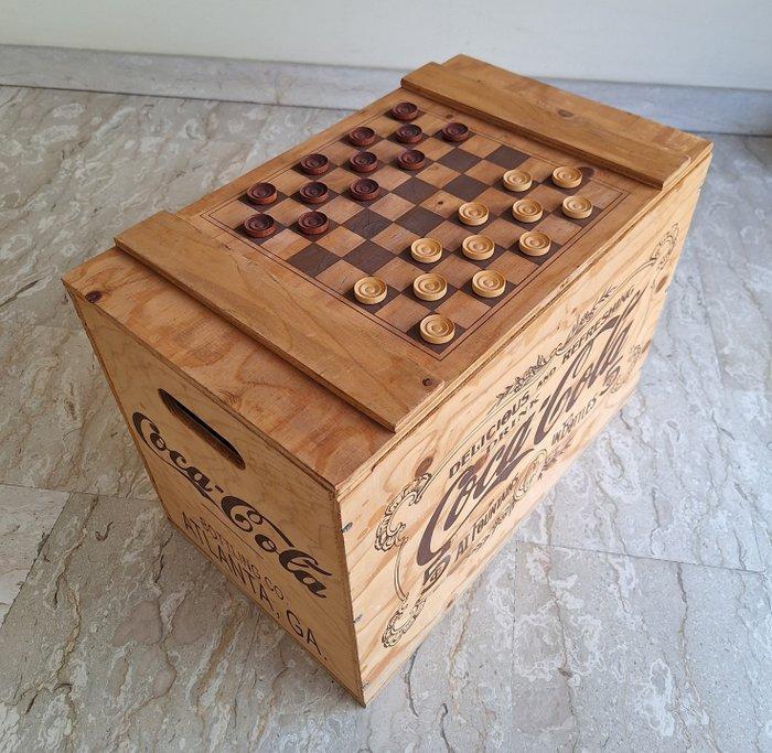 Coca-Cola - Schaakspel - Cassapanca dama - Hout, Antiek en Kunst, Curiosa en Brocante